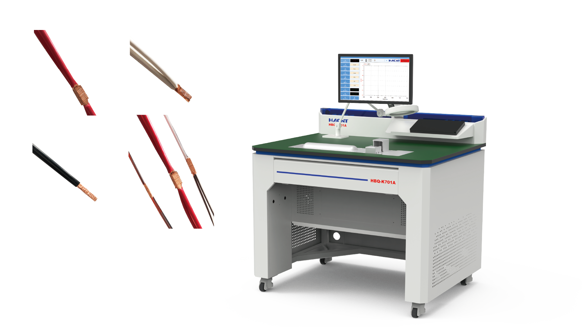 Product characteristics： ● Simplicity: The body is primarily in a clean industrial gray tone, with a simple and elegant overall structure; The friendly human-computer interface and intuitive graphical interface enhance visibility and operability; ● Efficiency: The ultrasonic system is imported with original packaging, featuring stable and powerful energy output, as well as good sustainability; The system is equipped with built-in welding parameters for commonly used wire diameters, significantly reducing equipment debugging time; The device is equipped with networking capabilities, allowing it to connect to a scanning gun and the MES system; Supports wire diameter recognition to prevent operators from missing or misplacing wire harnesses, and supports both in-line welding and sequential welding; The system is equipped with built-in welding parameters for commonly used wire diameters, significantly reducing equipment debugging time; ● Convenience: The computer monitors the entire welding process in real time, and alarms will be triggered to remind if the parameters exceed the set values.