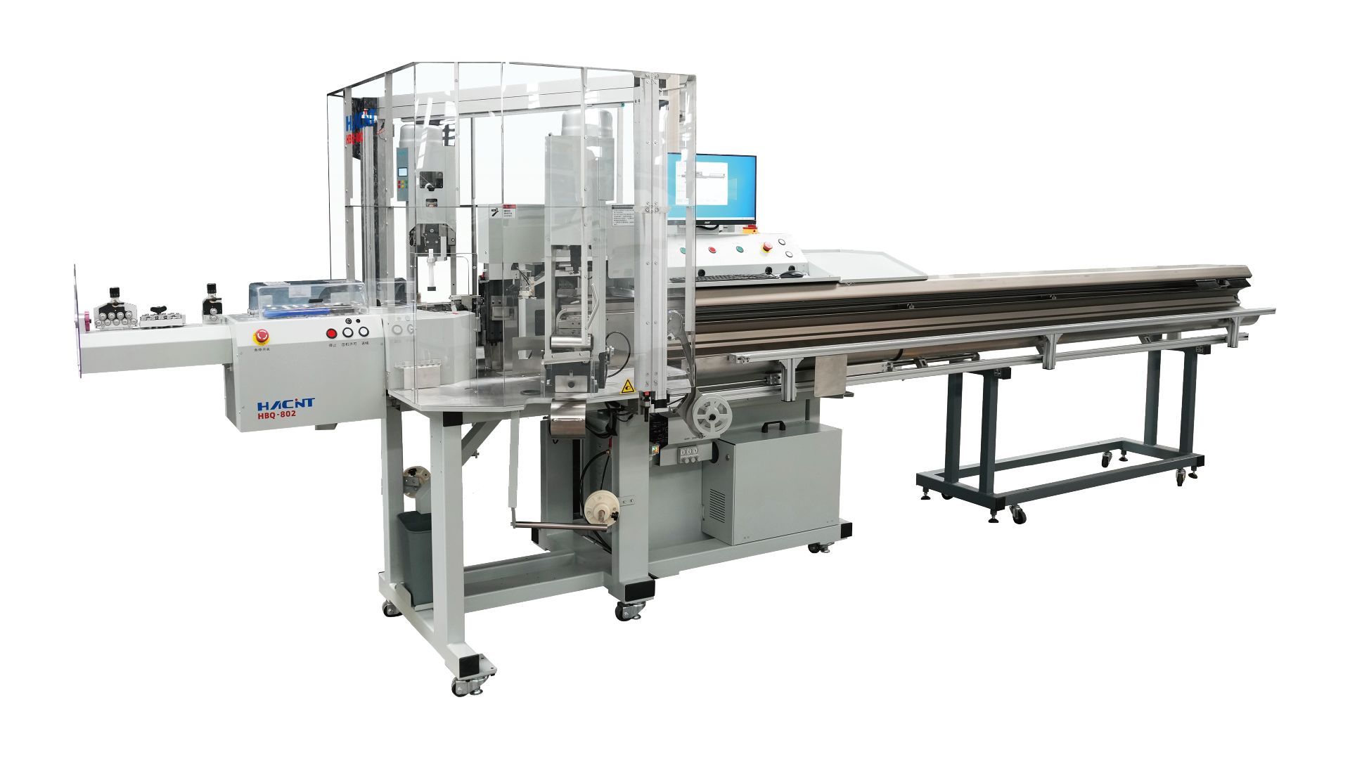 Product characteristics： Automatic: cutting, multi-layer stripping and crimping automatically instead of manual tedious work; Diversified: diverse processing for different cables available; Efficient: both ends of the cable can be processed at the same time with the rotary swing arm front and rear.; High Quality: Equipped with embedded CFM to monitor quality in real time; Easy: Friendly PC interface, more intuitive graphics improve visibility and operability;